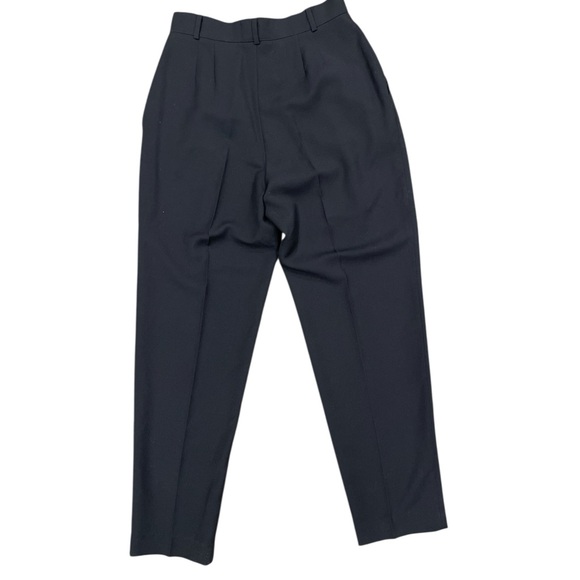 Vintage Wool High Rise Tailored Trousers – Navy Black Micro Check (US 6) - Picture 4 of 10